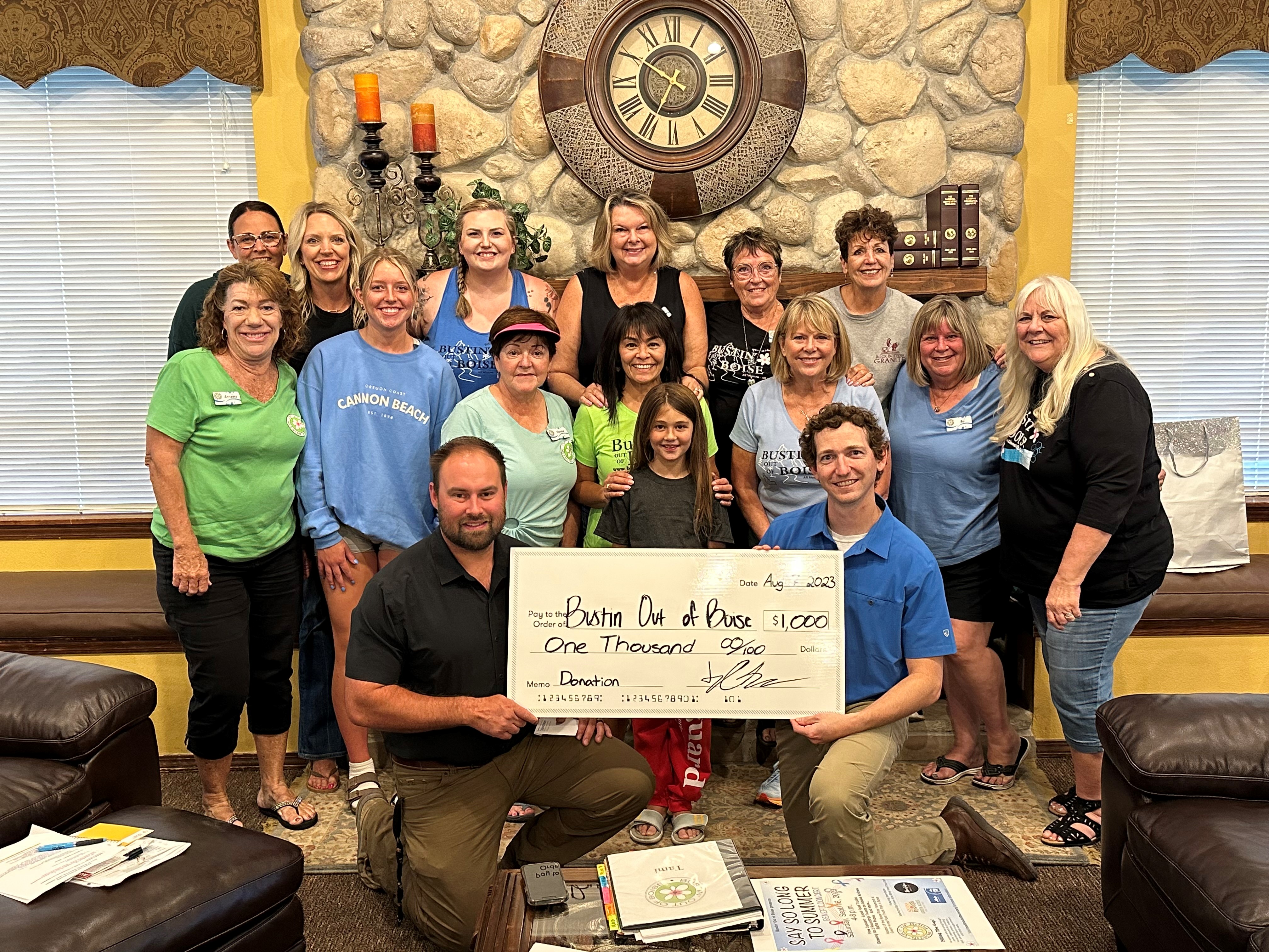Cooper presenting donation